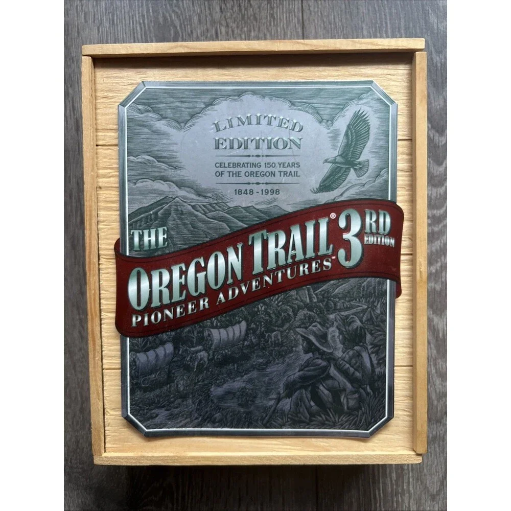 Oregon Trail Pioneer Adventures 3rd Edition Limited Ed. Wooden Box Windows/Mac